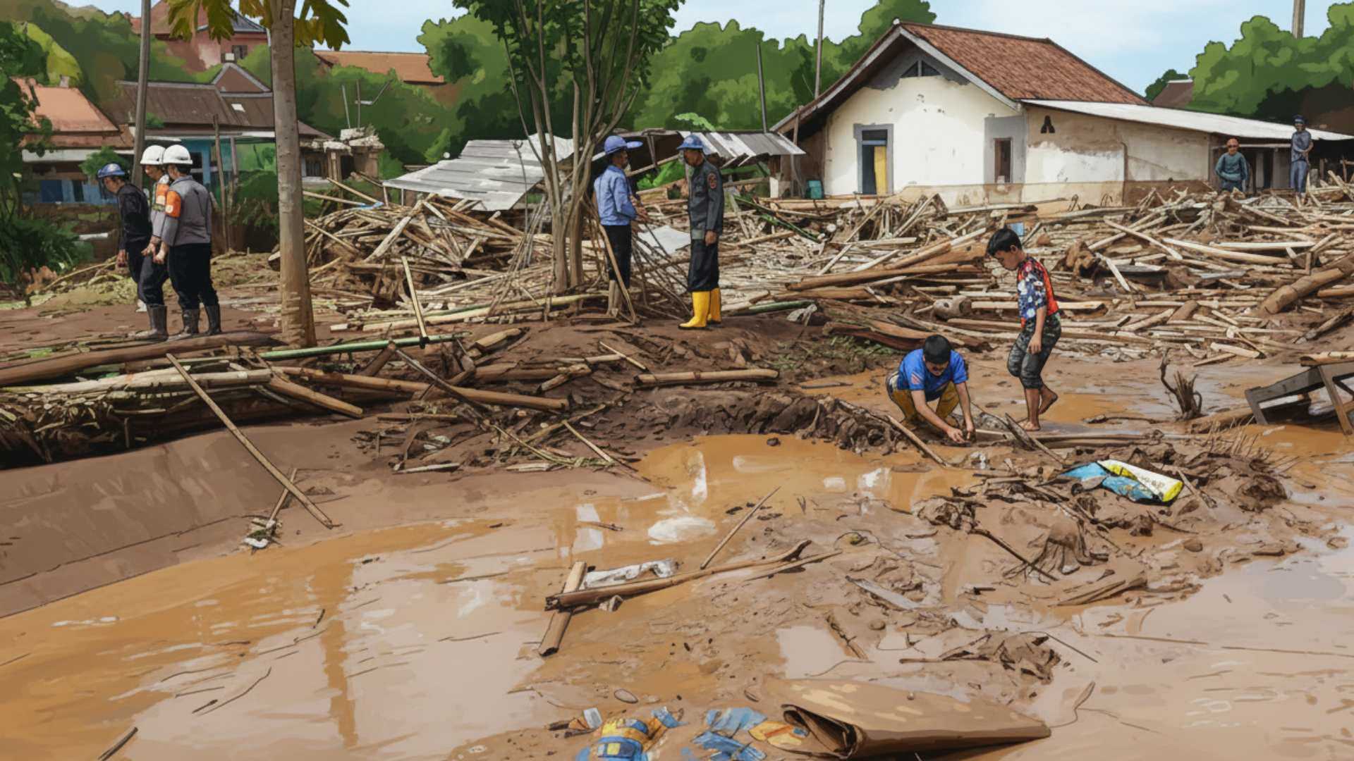 Banjir Bandang Terjang Banyuresmi Garut, Ratusan Rumah Terendam Lumpur dan Satu Sekolah Terdampak